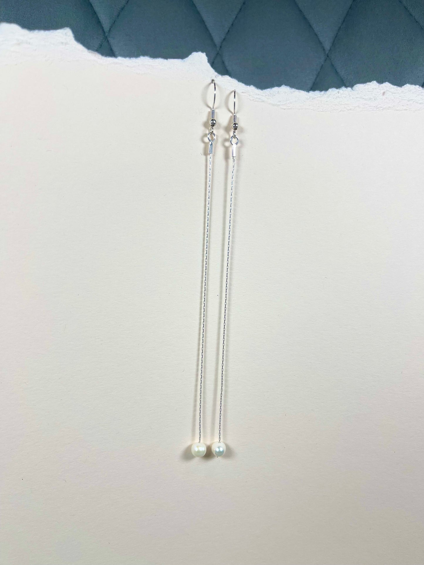 Real Long Pearl Earrings, Freshwater Pearl Dangle Drop Earrings, Pearl Drop Earrings, Bridal Earrings, Long Chain Earrings, Bridesmaid gift
