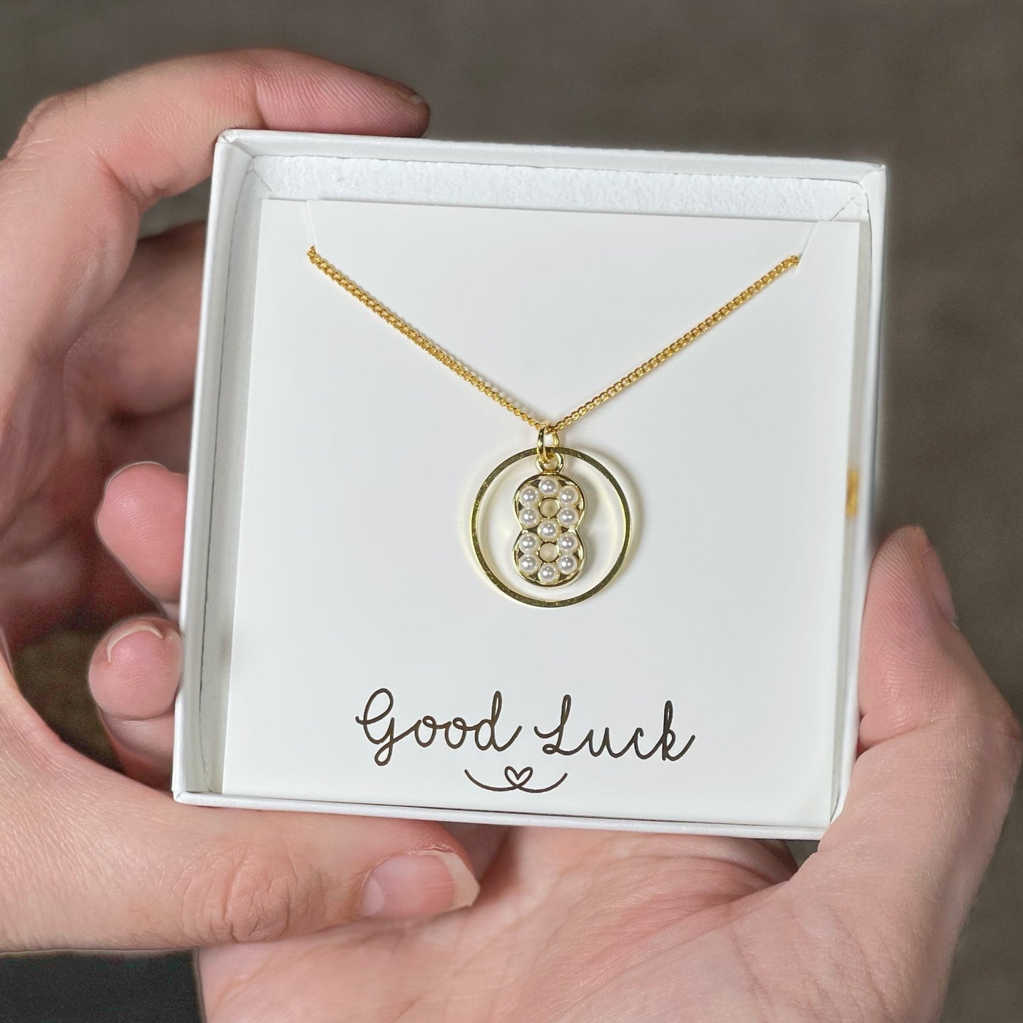 Pearl number necklace, lucky number necklace, gold plated number necklace, number 8 necklace, personalised number necklace, custom number