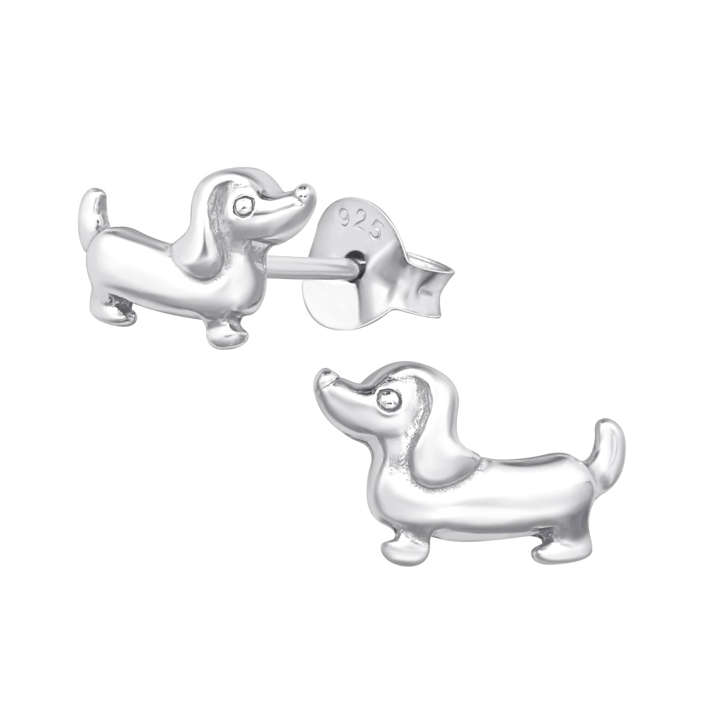 Sausage Dog stud earrings in sterling silver