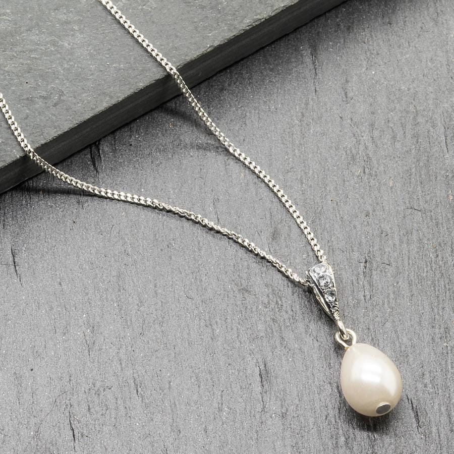 Minimalist Freshwater Pearl Necklace with Diamond, Bridal Necklace, Wedding Necklace, Mothers Necklace, Mother's Day Gift, Bridesmaid Gift