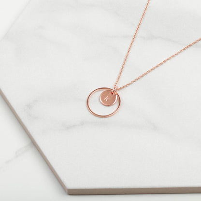 Silver circle personalised necklace, Karma necklace, Birthday Gift for her, Christmas gift for mum gran friend wife daughter, minimalist