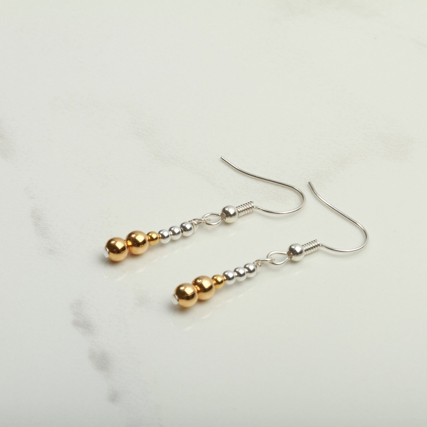 21st Birthday Gift for her, minimalist sterling silver gold drop dangle earrings, 21st birthday gift card, grand daughter sister friend mum