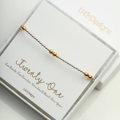 21st Birthday Bracelet in silver