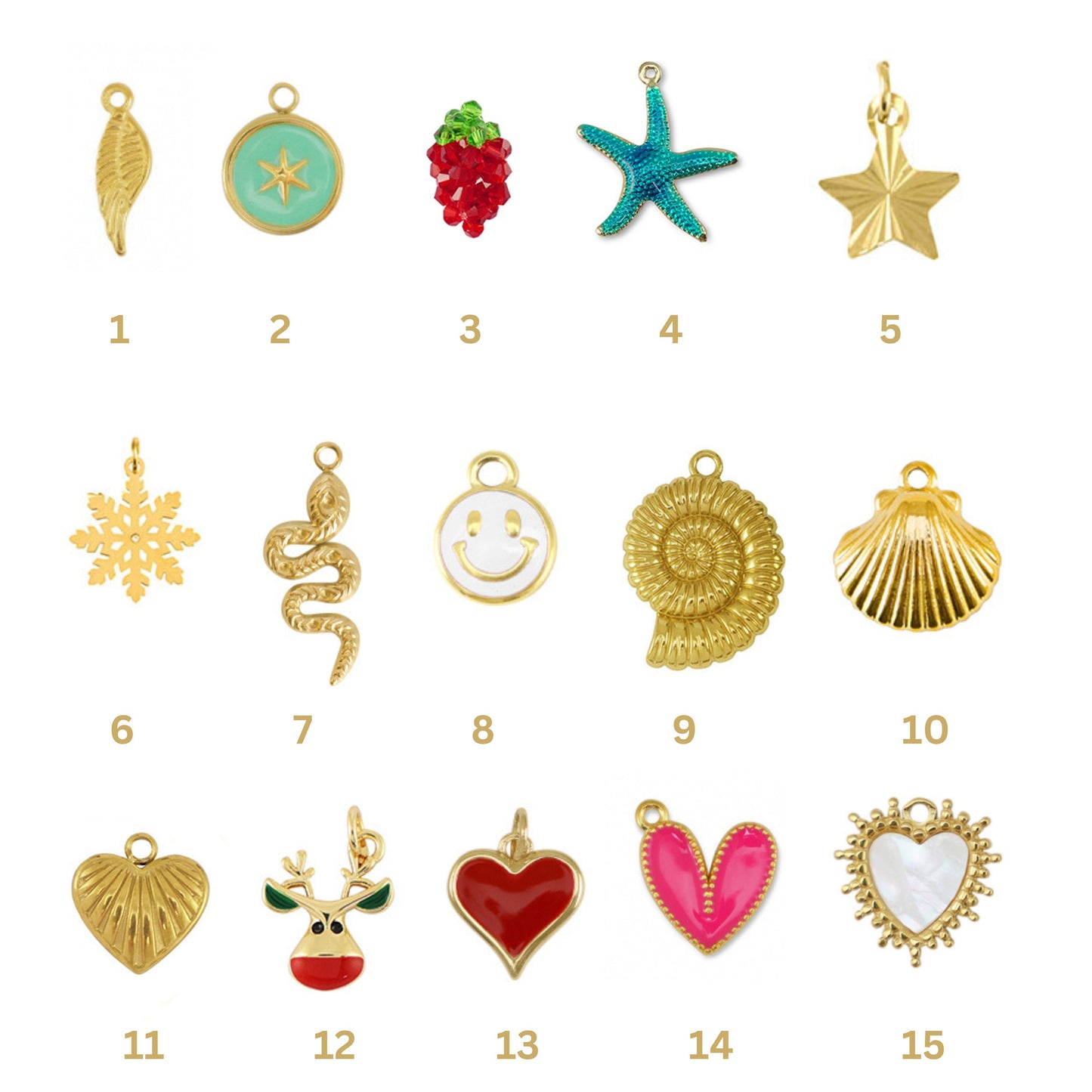 Build Your Own Custom Charm Necklace, Gold Charm Necklace, Customizable Charm Necklace, Vintage Style Chunky Necklace, Multi Charm Necklace