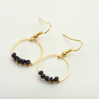 January Garnet birthstone Gemstone Circle earrings, Birthday Gift for Women, Birthstone Gifts for Women, January Birthstone jewellery