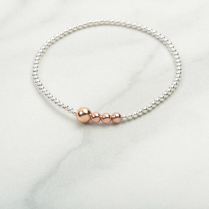 Mother and Child gift, Mother and Children bracelet, Mothers day gift, Birthday gift for Mum, Family Bracelet, Silver beaded bracelet