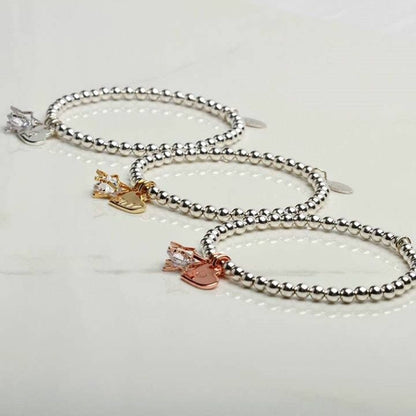 Personalised star & heart charm gold silver rose gold bracelet, Birthday Gift for her, Anniversary Gift for her, Graduation Gift for friend