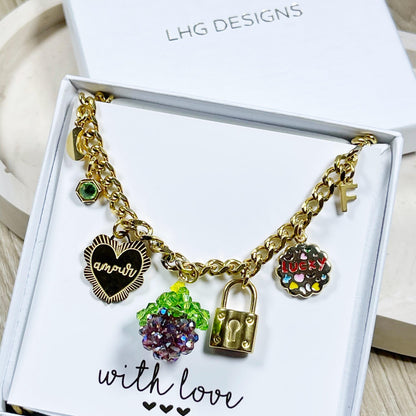 Build Your Own Custom Charm Necklace, Gold Charm Necklace, Customizable Charm Necklace, Vintage Style Chunky Necklace, Multi Charm Necklace