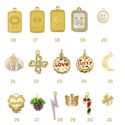 Build Your Own Custom Charm Necklace, Gold Charm Necklace, Customizable Charm Necklace, Vintage Style Chunky Necklace, Multi Charm Necklace