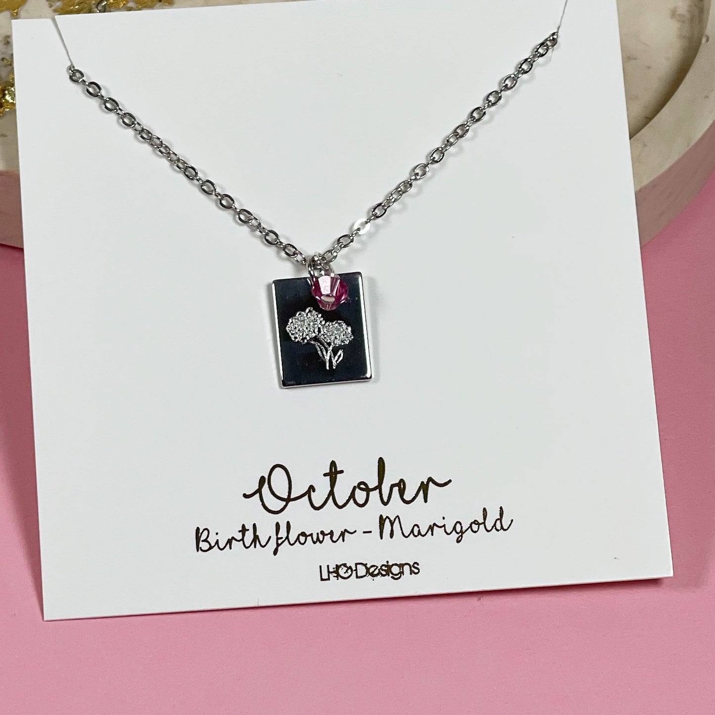SWAROVSKI BIRTHSTONE NECKLACE, February birthstone necklace, birthday gift for her, February birthday gift for her, February Birthflower