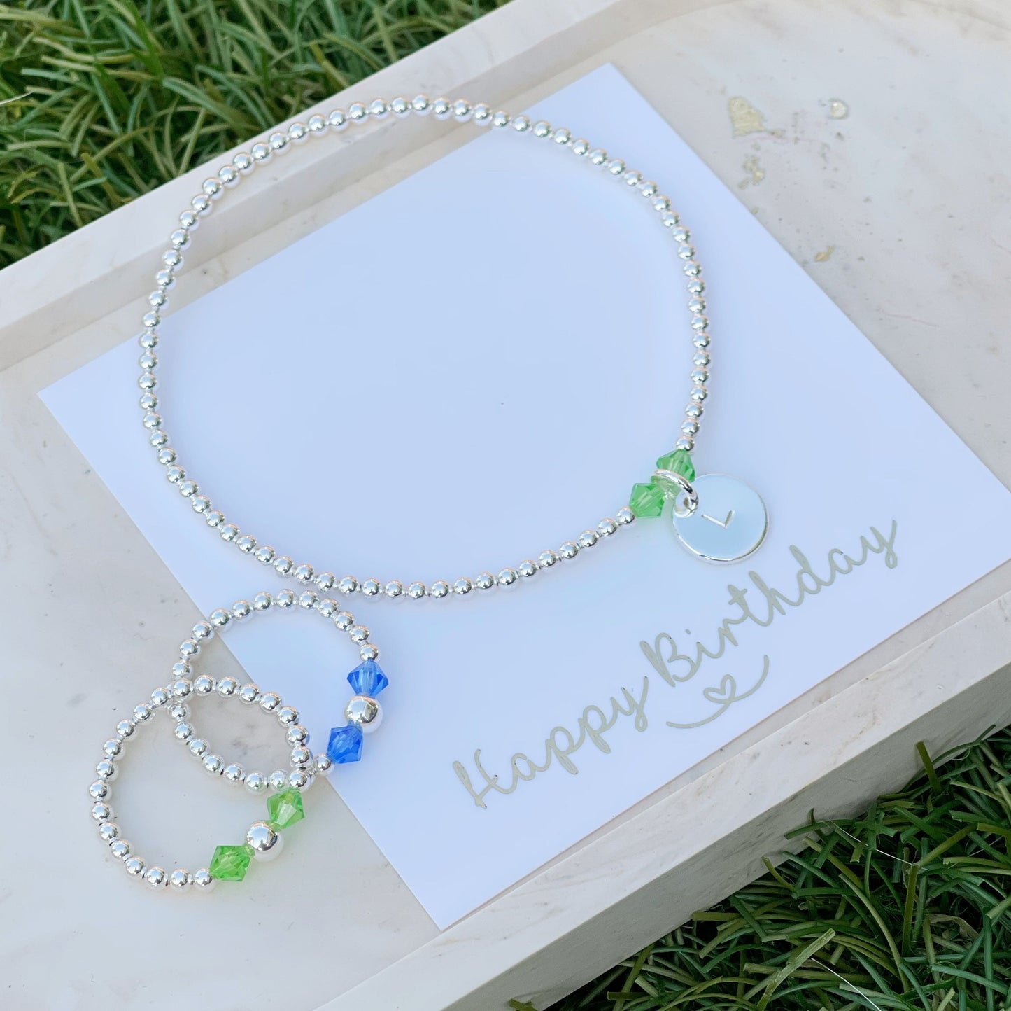 Initial & Birthstone Bracelet, August birthstone bracelet, birthday gift for her, August birthday gift, Peridot bracelet, August birthstone