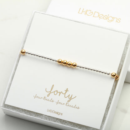 21st, 30th, 40th, 50th birthday gift for her, sterling silver rose gold stacking stretch ring, milestone birthday gift for women