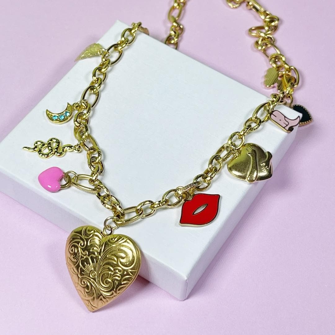 Eras Tour charm necklace, Taylor Swift fan gift, Gift for Swiftie, Charm necklace Eras tour, Stainless steel, gold, Swiftie jewellery,