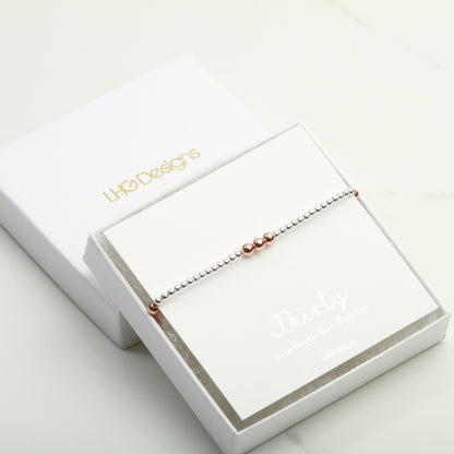 30th Birthday Bracelet, 30th Birthday Gift For Her, 30th Birthday Ideas, 30th Birthday Gift For Daughter, 30th Birthday, Sterling Silver