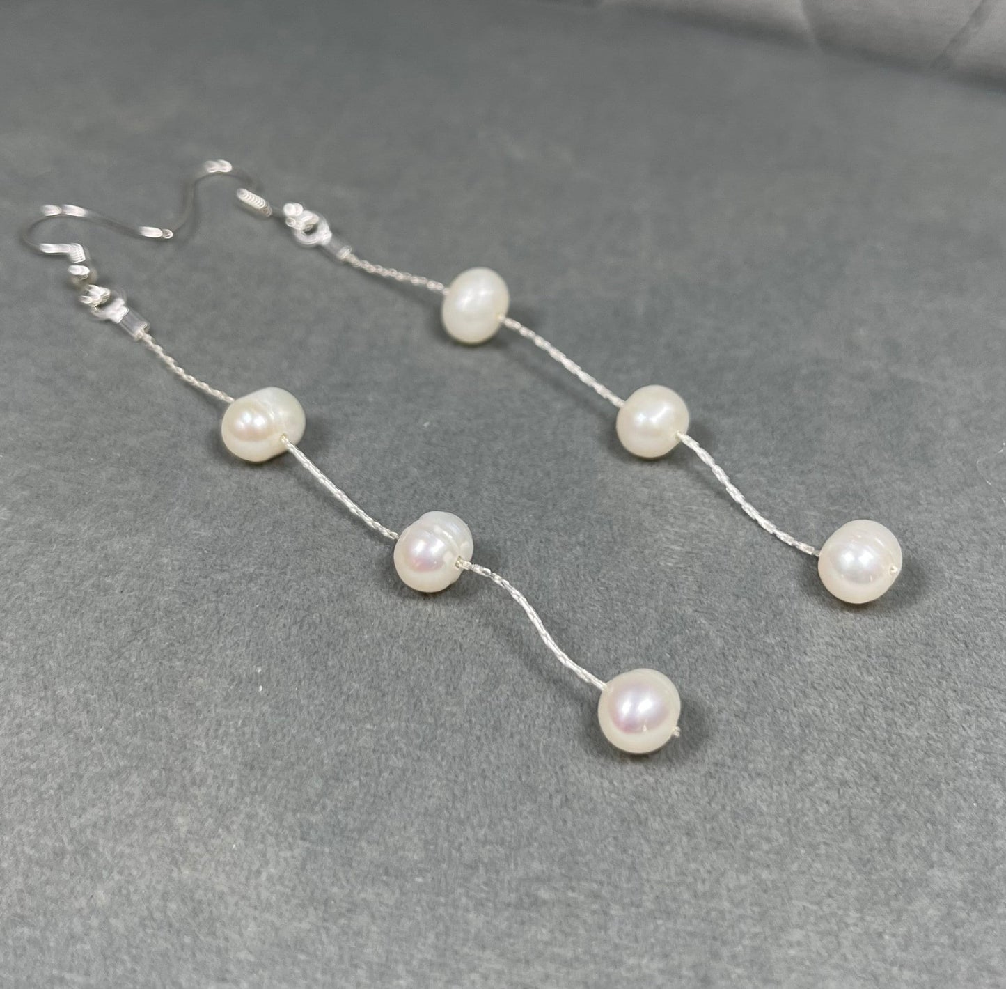 Freshwater Pearl Bridal Drop Earrings and Bracelet jewellery set, Bridal Pearl Earrings & Bracelet set, Wedding Earrings and bracelet set,