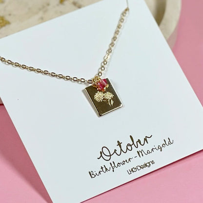 SWAROVSKI BIRTHSTONE NECKLACE, February birthstone necklace, birthday gift for her, February birthday gift for her, February Birthflower