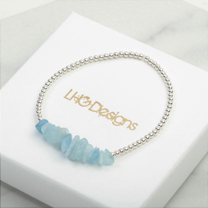 Crystal Gift, Raw Crystal Bracelet Birthstone bracelet, Wellbeing gift, Wellness gift, Healing crystal bracelet, Birthstone Jewellery,