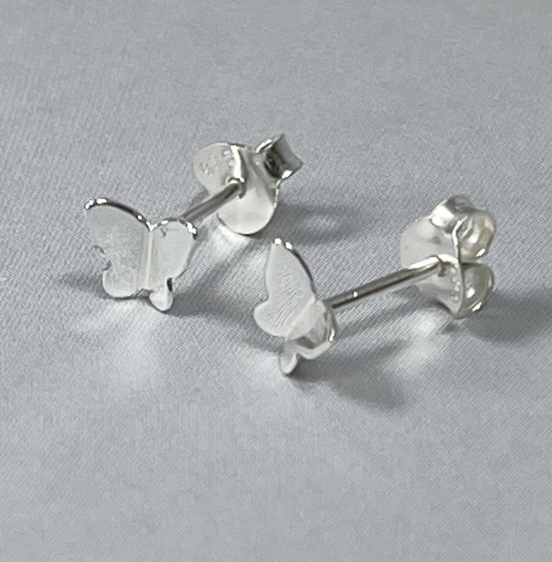 Tiny Dainty Butterfly stud earrings, Sterling Silver, Gold, Dainty Stud earrings, Tiny earrings, Butterfly stud earrings, kids