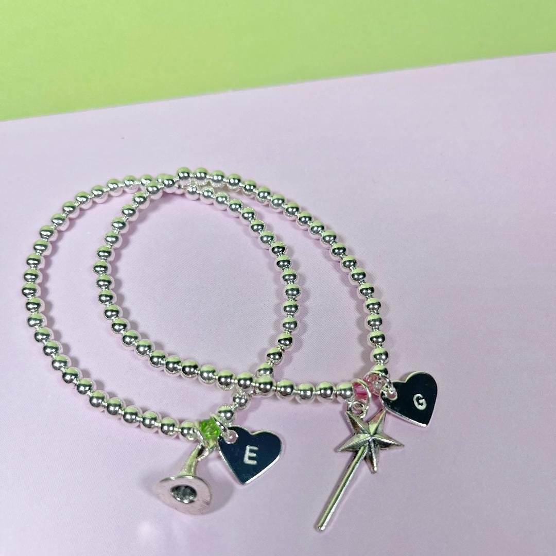 Wicked Personalised Friendship bracelet, Wicked Christmas Gift for her, Wicked movie, Wicked musical, Wicked Elphaba, Glinda bracelet gift
