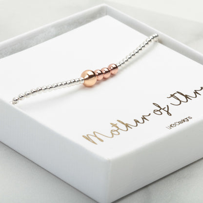 Mother and Child gift, Mother and Children bracelet, Mothers day gift, Birthday gift for Mum, Family Bracelet, Silver beaded bracelet