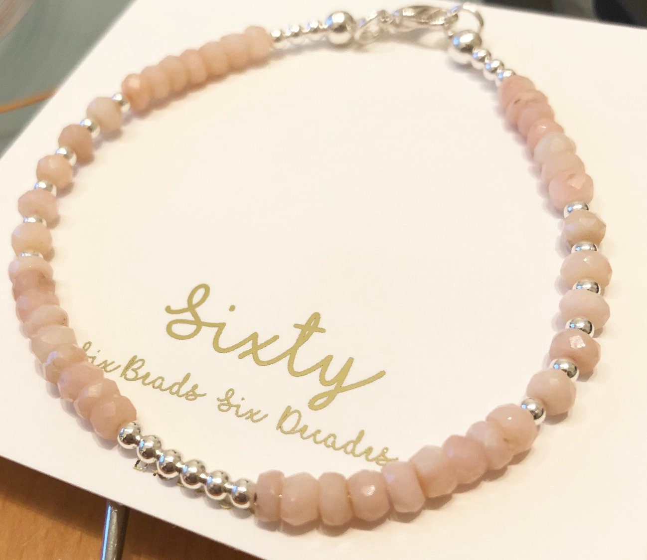 October Birthstone bracelet gift for her, Raw Pink Opal Bracelet, October birthday gift, Birthday bracelet, October jewellery