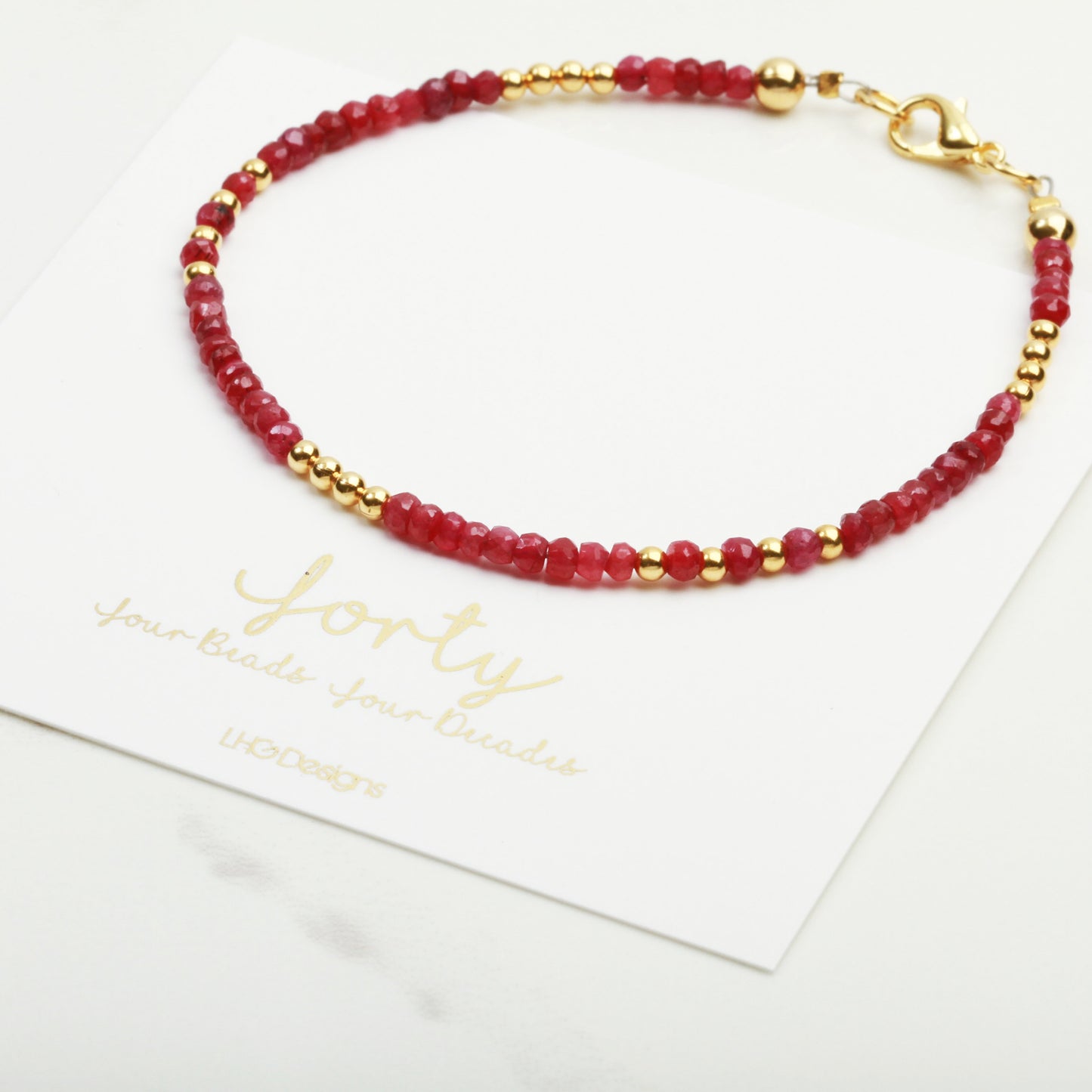 Raw Ruby Gemstone Bracelet, July Birthday gift for her, 40th Birthday gift for women, mum, sister, friend, daughter, wife