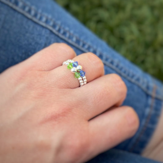 Elegant Birthstone Ring • Sterling Silver Ring • Multi-Stone Family Ring • Custom Friends Birthstones • Gold Filled Ring • Birthday Gift