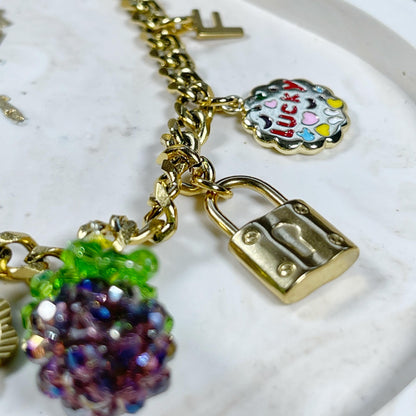 Build Your Own Custom Charm Necklace, Gold Charm Necklace, Customizable Charm Necklace, Vintage Style Chunky Necklace, Multi Charm Necklace