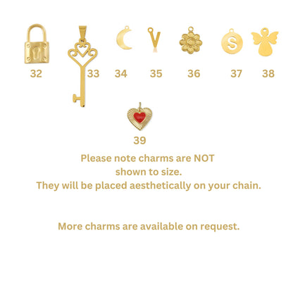Build Your Own Custom Charm Necklace, Gold Charm Necklace, Customizable Charm Necklace, Vintage Style Chunky Necklace, Multi Charm Necklace