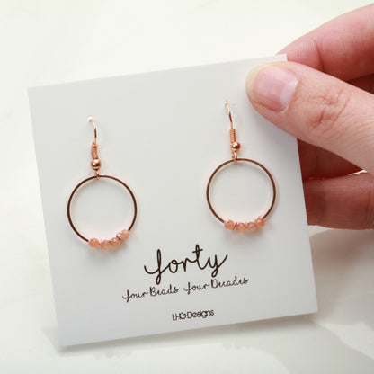 October Birthstone, Minimalist Rose Gold and Pink Opal Circle earrings, Crystal healing, Birthstone Gifts for Women, Opal earrings, October