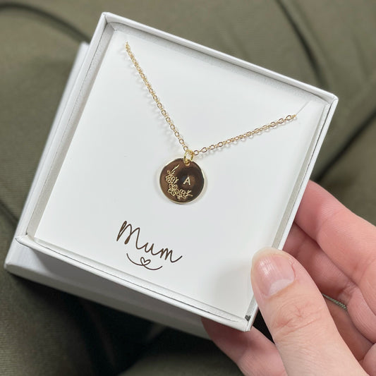 Custom Initial Necklace, Birthday Gift, Gift For Her, Sister Birthday, Mum Birthday, Birthday Jewellery, Personalised Jewelry Gifts, Custom