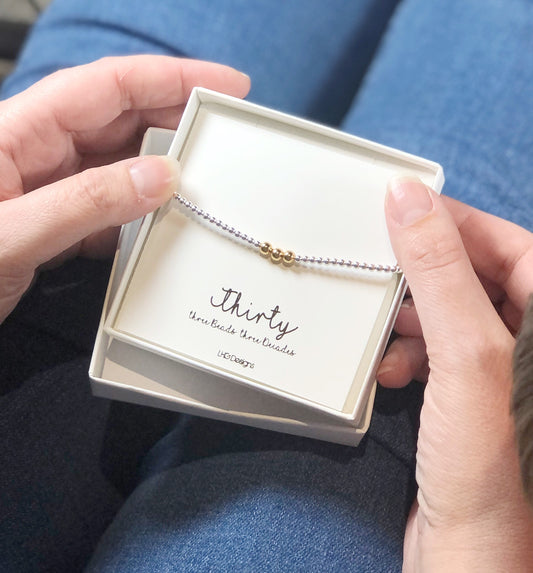 30th Birthday Bracelet, 30th Birthday Gift For Her, 30th Birthday Ideas, 30th Birthday Gift For Daughter, 30th Birthday, Sterling Silver