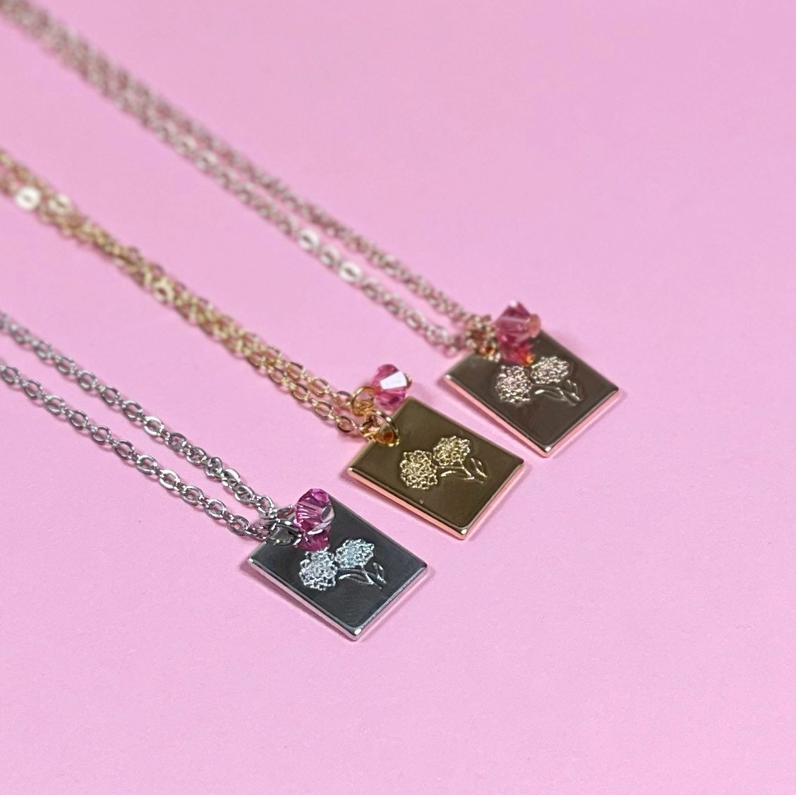 SWAROVSKI BIRTHSTONE NECKLACE, February birthstone necklace, birthday gift for her, February birthday gift for her, February Birthflower