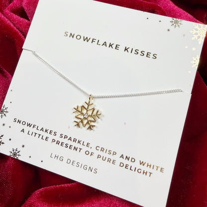 Snowflake Kisses Pendant Necklace