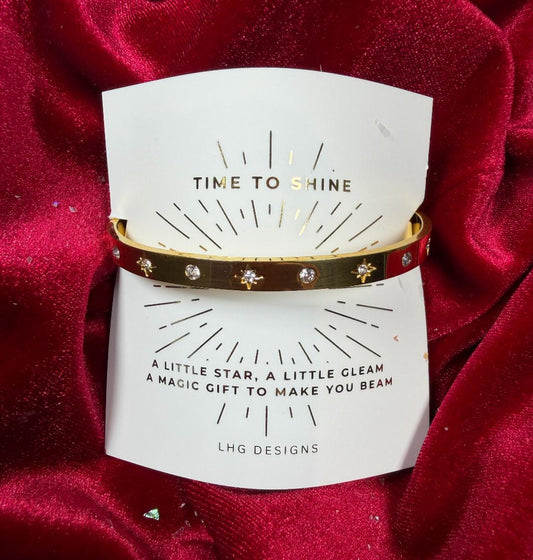 Time to Shine Gold Cubic Zirconia Braclet