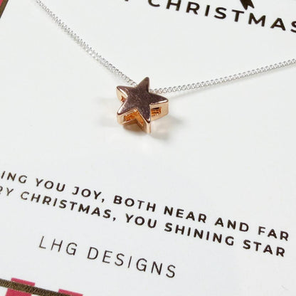 Merry Christmas Star necklace gift